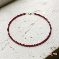 Ruby Choker | Minimalist Dainty Crystal Beaded Necklace