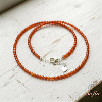 Carnelian Choker | Minimalist Dainty Crystal Beaded Necklace