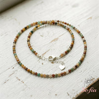 Alashan Agate Choker | Minimalist Dainty Crystal Beaded Necklace