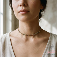 Alashan Agate Choker | Minimalist Dainty Crystal Beaded Necklace