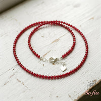 Red Spinel Choker | Minimalist Dainty Crystal Beaded Necklace