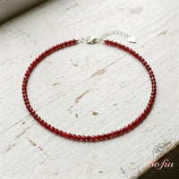 Red Spinel Choker | Minimalist Dainty Crystal Beaded Necklace