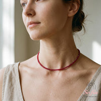 Red Spinel Choker | Minimalist Dainty Crystal Beaded Necklace