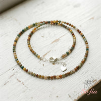 Ocean Agate Choker | Minimalist Dainty Crystal Beaded Necklace