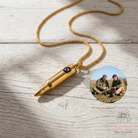 Photo Projection Bullet Necklace | Personalized Picture Inside Pendant