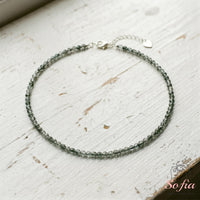 Tourmaline in Quartz Choker | Minimalist Dainty Crystal Beaded Necklace