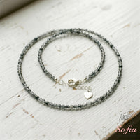 Tourmaline in Quartz Choker | Minimalist Dainty Crystal Beaded Necklace