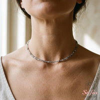 Tourmaline in Quartz Choker | Minimalist Dainty Crystal Beaded Necklace