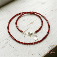 Red Onyx Choker | Minimalist Dainty Crystal Beaded Necklace