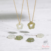 Jade Flower Charm Necklace | Crystal Jewelry