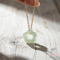 Jade Flower Charm Necklace | Crystal Jewelry