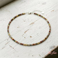Alashan Agate Choker | Minimalist Dainty Crystal Beaded Necklace