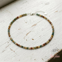 Ocean Agate Choker | Minimalist Dainty Crystal Beaded Necklace