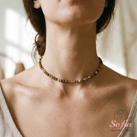 Ocean Agate Choker | Minimalist Dainty Crystal Beaded Necklace