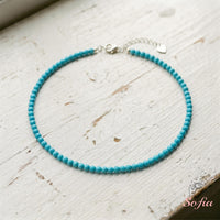 Turquoise Seed Choker | Minimalist Dainty Crystal Beaded Necklace