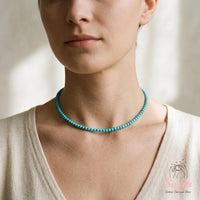 Turquoise Seed Choker | Minimalist Dainty Crystal Beaded Necklace