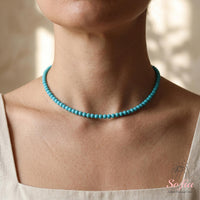 Turquoise Seed Choker | Minimalist Dainty Crystal Beaded Necklace