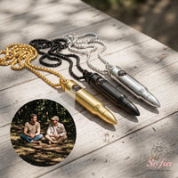 Photo Projection Bullet Necklace | Personalized Picture Inside Pendant