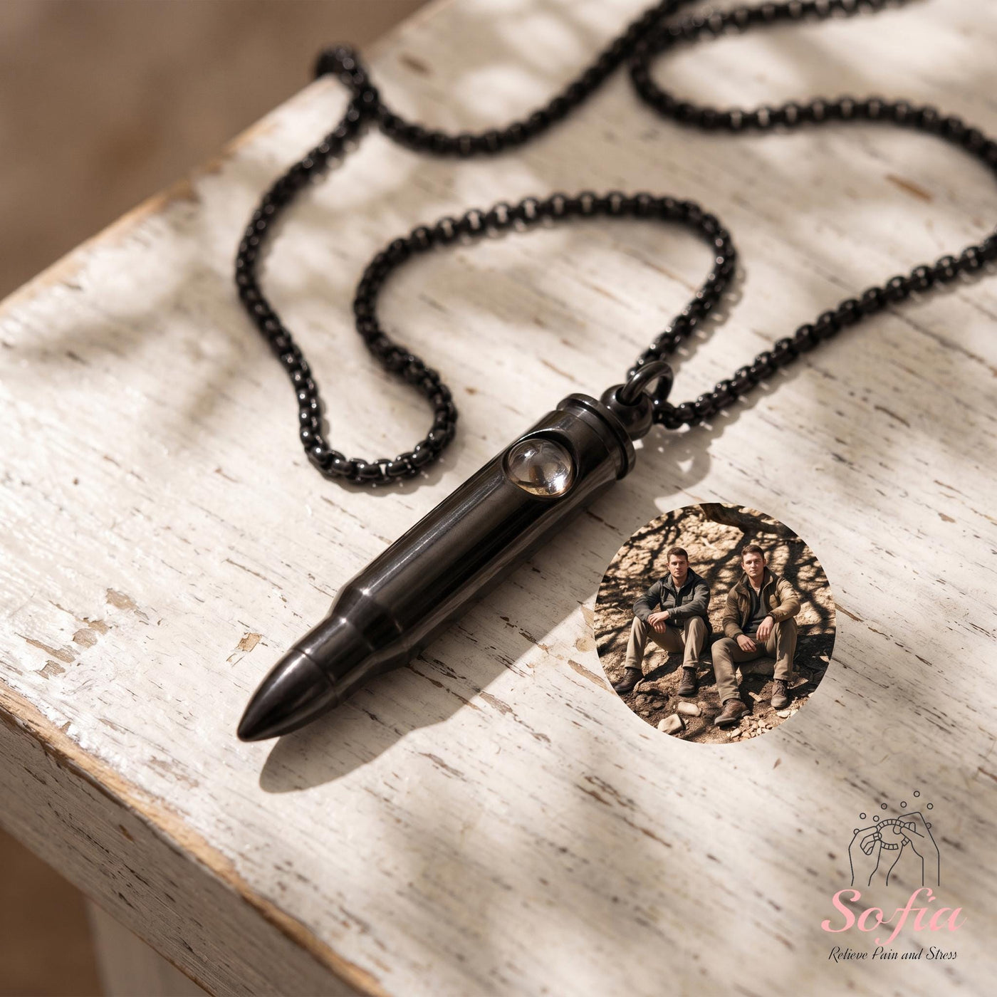 Photo Projection Bullet Necklace | Personalized Picture Inside Pendant