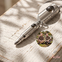 Photo Projection Bullet Necklace | Personalized Picture Inside Pendant