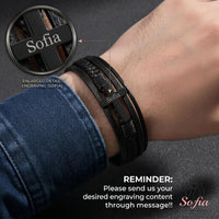 Kreuz Lederarmband | Magnetischer Schutzschmuck