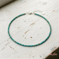 Turquoise Choker | Minimalist Dainty Crystal Beaded Necklace