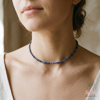Sodalite Choker | Minimalist Dainty Crystal Beaded Necklace