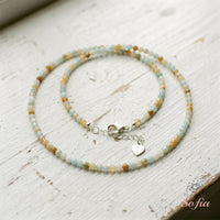 Amazonite Choker | Minimalist Dainty Crystal Beaded Necklace