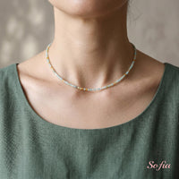 Amazonite Choker | Minimalist Dainty Crystal Beaded Necklace
