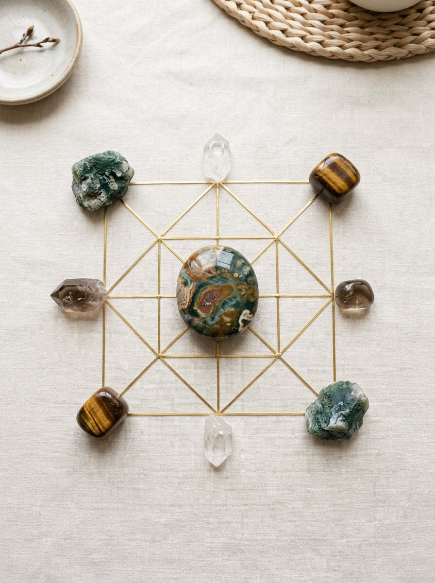 Jasper crystal grid