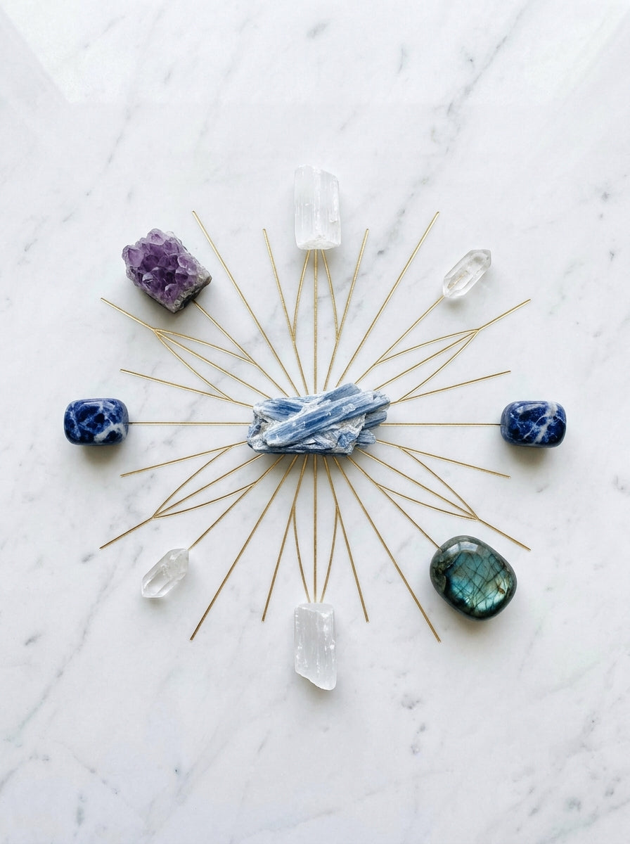 Kyanite crystal grid