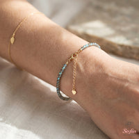 Labradorite Bracelet | Minimalist Dainty Jewelry Stackable