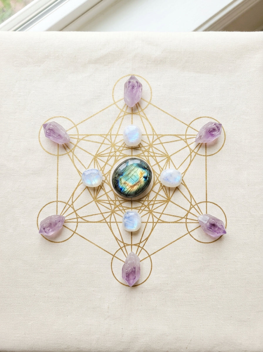Labradorite crystal grid