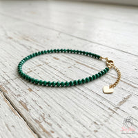 Malachite Bracelet | Minimalist Dainty Jewelry Stackable