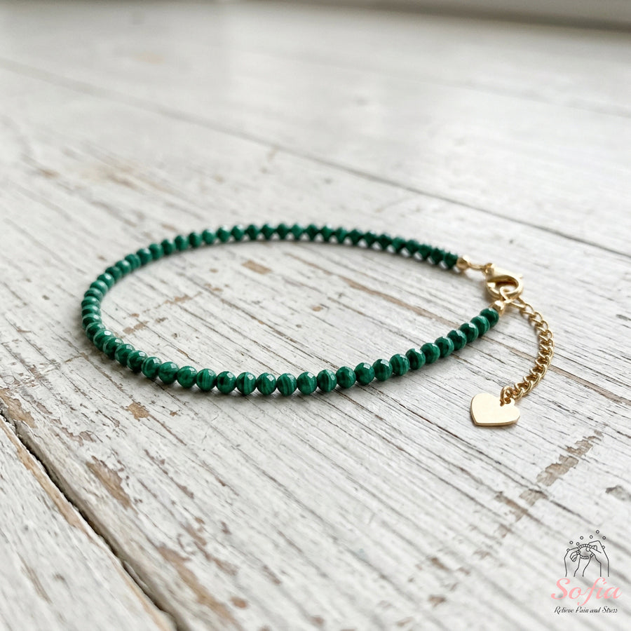 Malachite Bracelet | Minimalist Dainty Jewelry Stackable