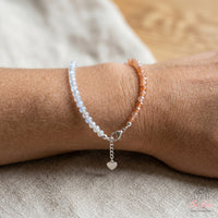 Moonstone & Sunstone Bracelet | Minimalist Dainty Jewelry Stackable