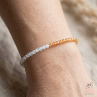 Moonstone & Sunstone Bracelet | Minimalist Dainty Jewelry Stackable