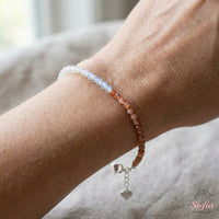 Moonstone & Sunstone Bracelet | Minimalist Dainty Jewelry Stackable