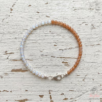 Moonstone & Sunstone Bracelet | Minimalist Dainty Jewelry Stackable