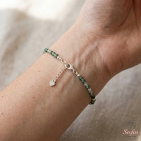 Moss Agate Bracelet | Minimalist Dainty Jewelry Stackable