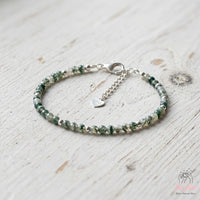 Moss Agate Bracelet | Minimalist Dainty Jewelry Stackable