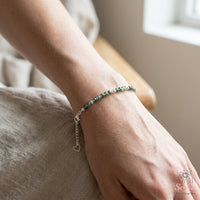 Moss Agate Bracelet | Minimalist Dainty Jewelry Stackable