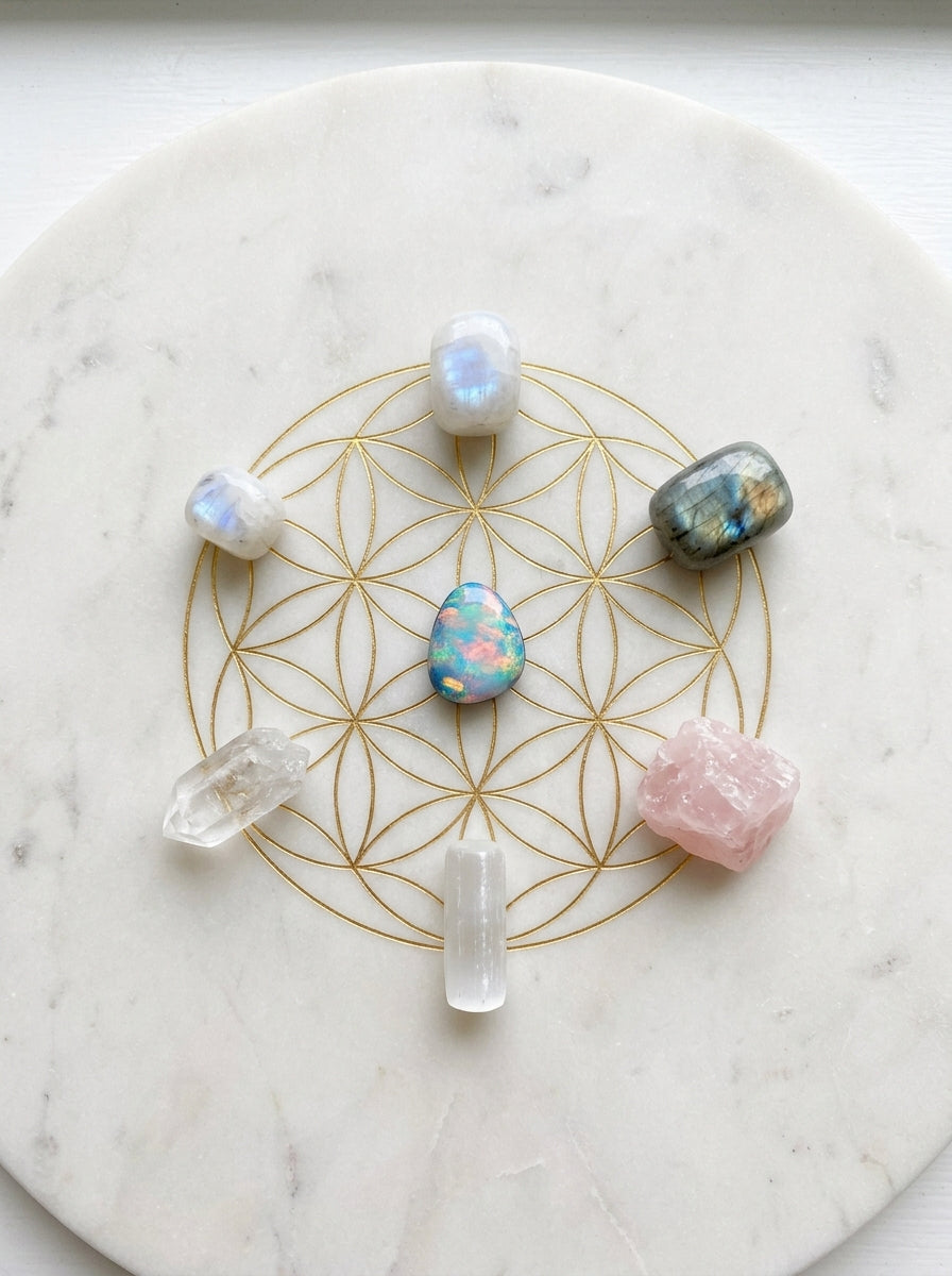 Opal crystal grid