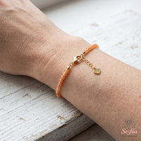 Orange Aventurine Bracelet | Minimalist Dainty Jewelry Stackable