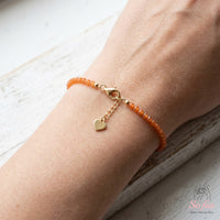 Orange Aventurine Bracelet | Minimalist Dainty Jewelry Stackable