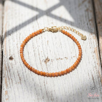 Orange Aventurine Bracelet | Minimalist Dainty Jewelry Stackable