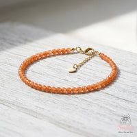 Orange Aventurine Bracelet | Minimalist Dainty Jewelry Stackable