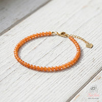 Orange Aventurine Bracelet | Minimalist Dainty Jewelry Stackable