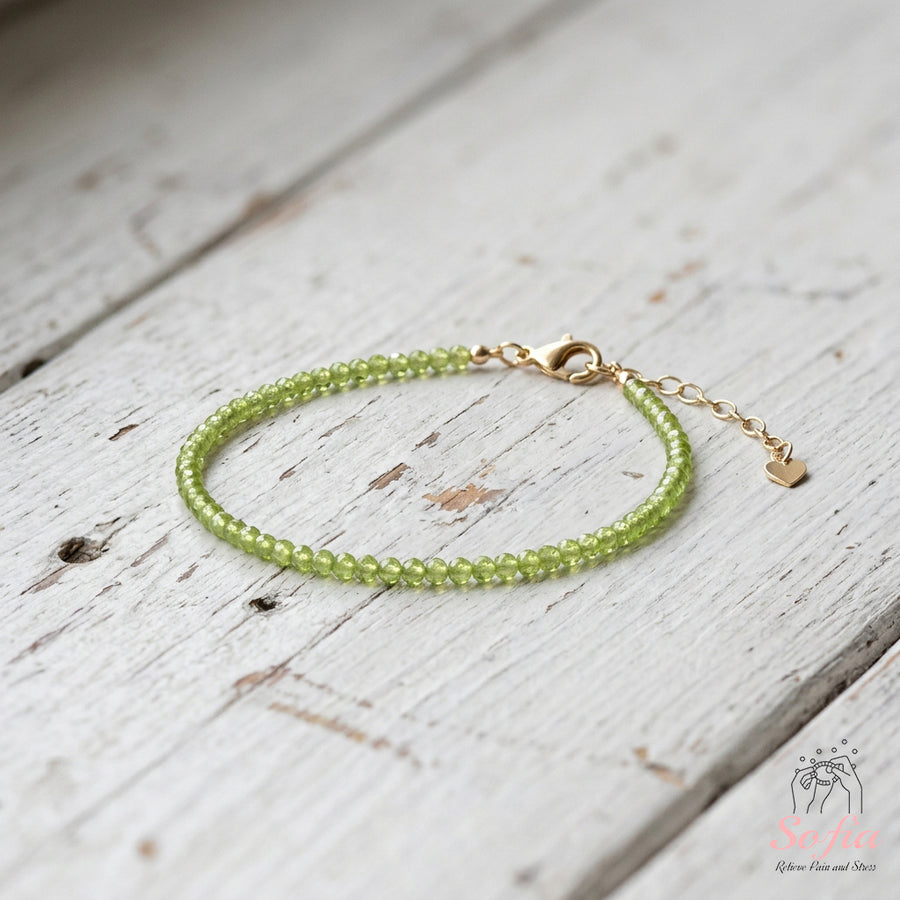 Peridot Bracelet | Minimalist Dainty Jewelry Stackable