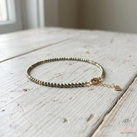 Pyrite Bracelet | Minimalist Dainty Jewelry Stackable